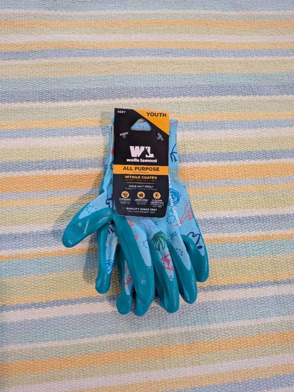 Wells Lamont Kids Work and Gardening Gloves, Smooth Coated Nitrile Grip Gloves,
